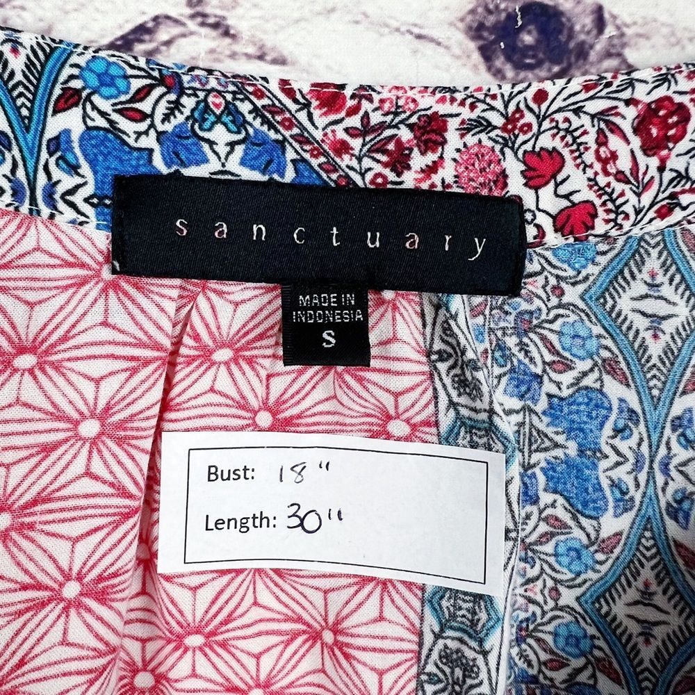 Sanctuary Bohemian Patchwork Ruffle Dress Sz Small - Picture 5 of 5